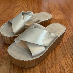 Tory Burch Satin Platform Slide